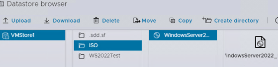 Upload windows iso to vmware datastore