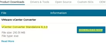 download new vmware vcenter-converter standalone