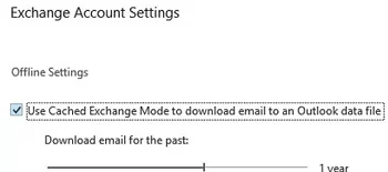 Enable Cached Exchange Mode in Outlook