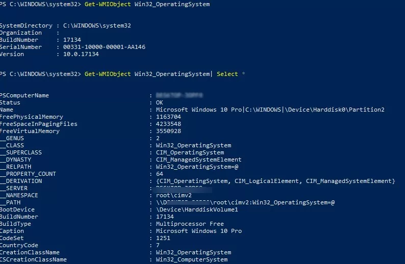 Get-WMIObject list all wmi class properties