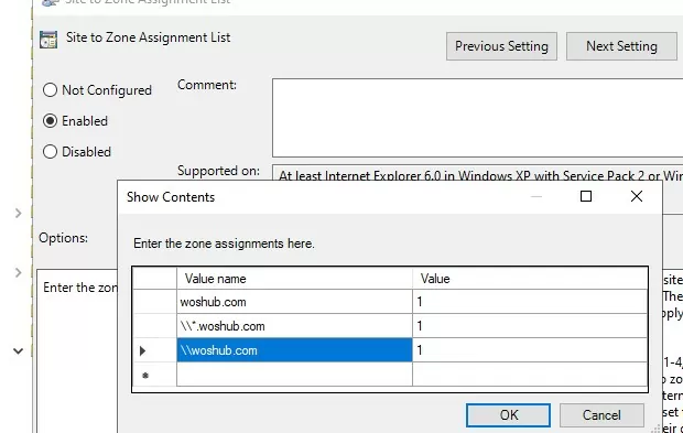 GPO site to zone assignment 