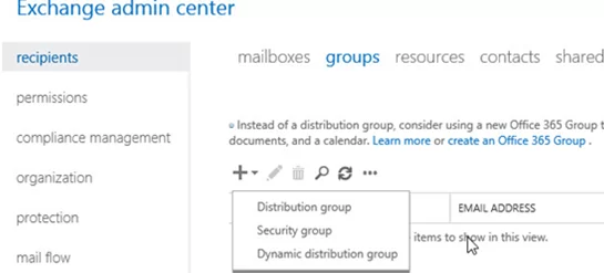 how to create new distribution list on exchange (on-prem or online)