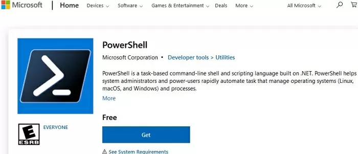 install powershell on windows via microsoft store