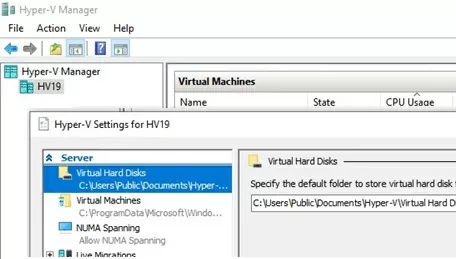 manage hyper-v server from win10