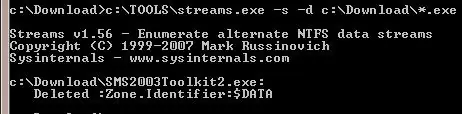 streams - clear file ntfs streams