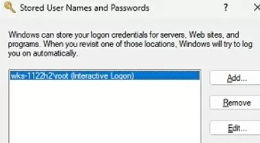 view saved credentials in windows credman